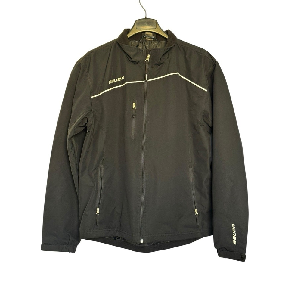 Bauer Team Midweight Hockey Jacket Black Full-Zip Men's Medium Fleece Lined